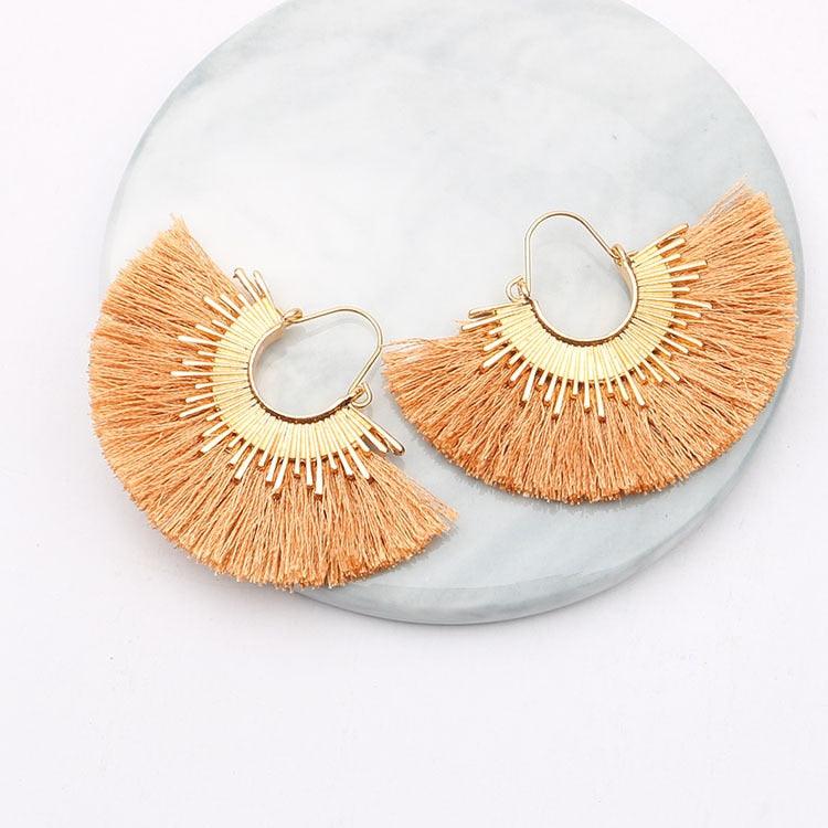 Boho Irregular Round Tassel Earrings Earrings - The Burner Shop