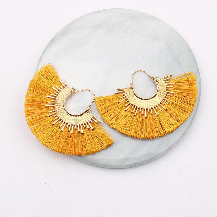 Boho Irregular Round Tassel Earrings Earrings - The Burner Shop