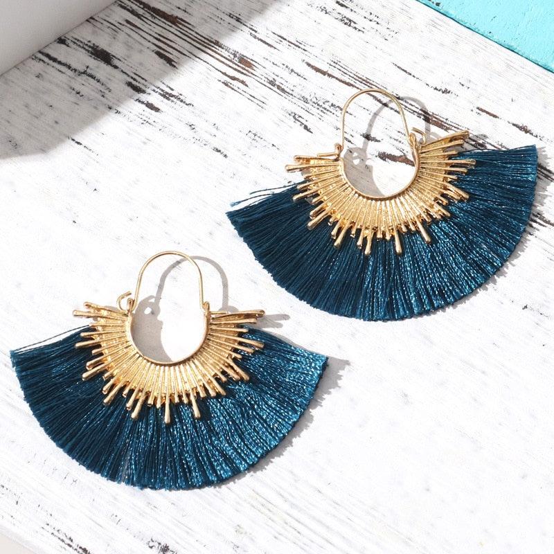 Boho Irregular Round Tassel Earrings Earrings - The Burner Shop