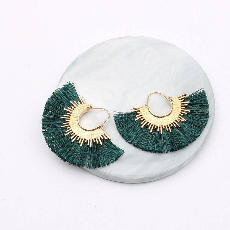 Boho Irregular Round Tassel Earrings Earrings - The Burner Shop