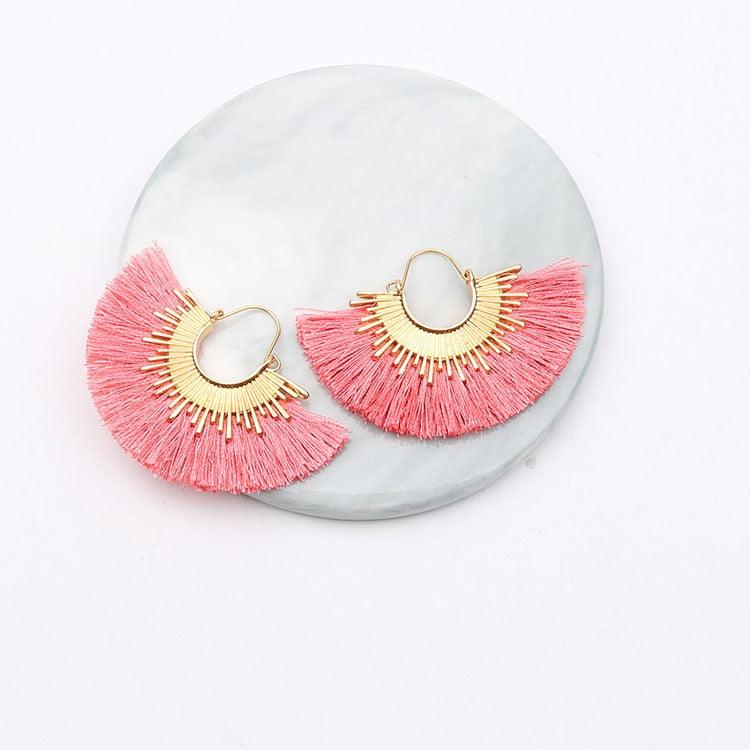 Boho Irregular Round Tassel Earrings Earrings - The Burner Shop