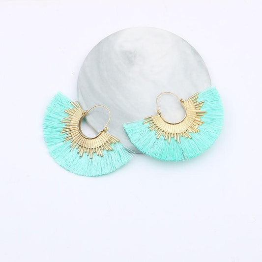Boho Irregular Round Tassel Earrings Earrings - The Burner Shop