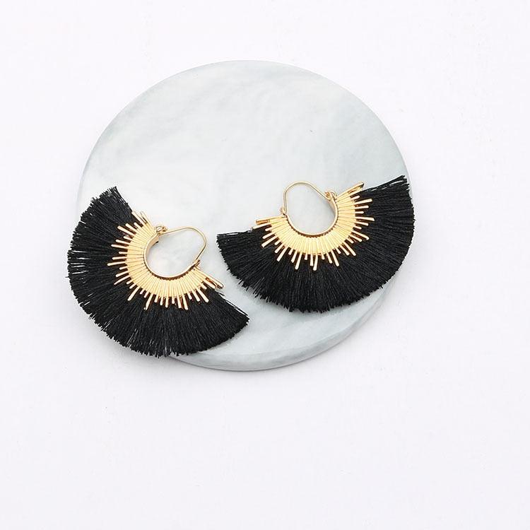 Boho Irregular Round Tassel Earrings Earrings - The Burner Shop