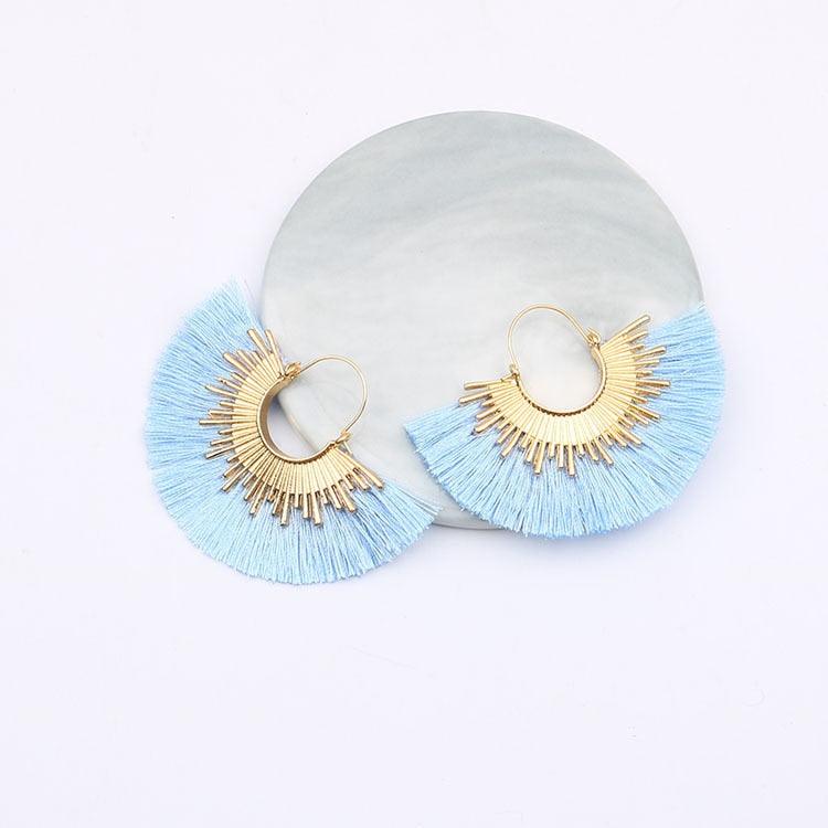 Boho Irregular Round Tassel Earrings Earrings - The Burner Shop