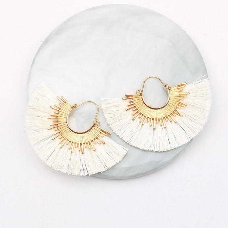 Boho Irregular Round Tassel Earrings Earrings - The Burner Shop