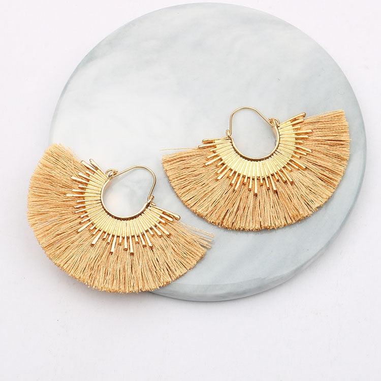 Boho Irregular Round Tassel Earrings Earrings - The Burner Shop