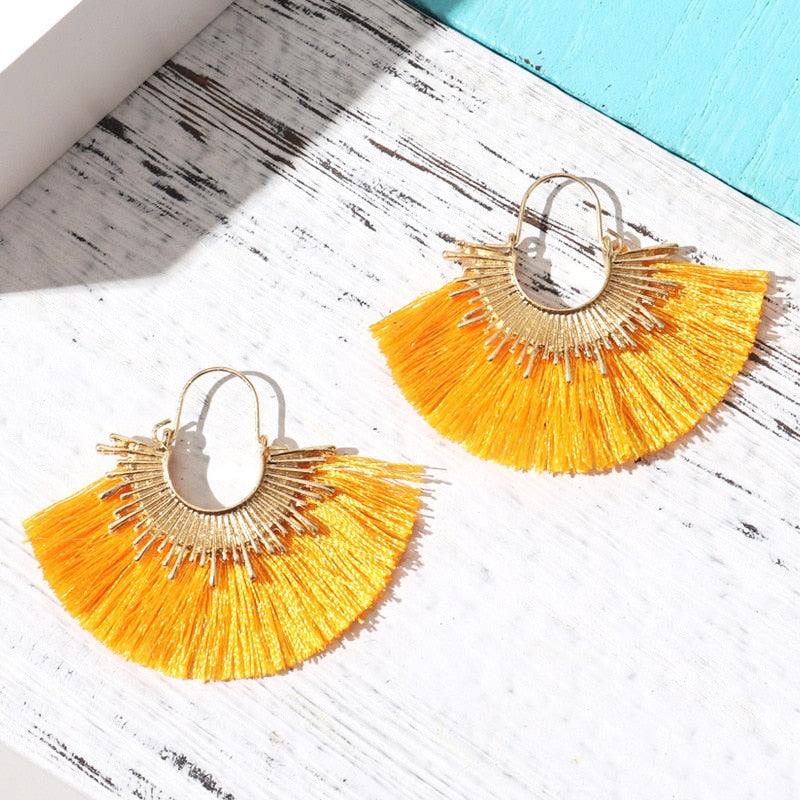 Boho Irregular Round Tassel Earrings Earrings - The Burner Shop