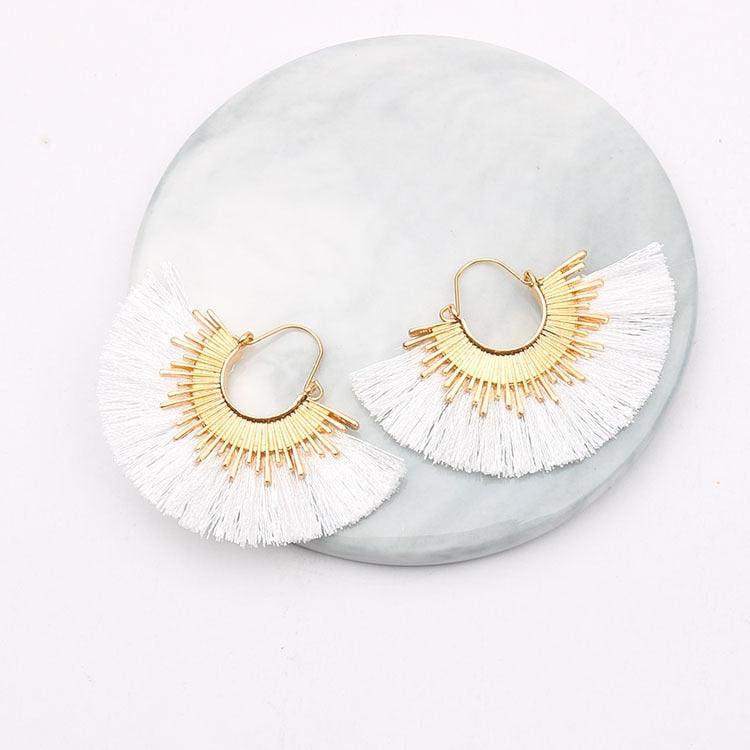 Boho Irregular Round Tassel Earrings Earrings - The Burner Shop