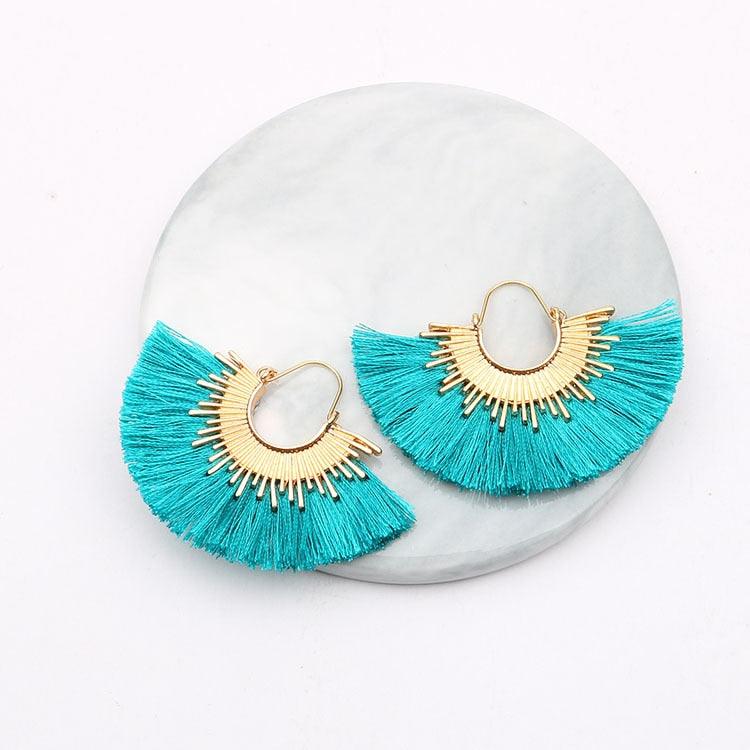 Boho Irregular Round Tassel Earrings Earrings - The Burner Shop