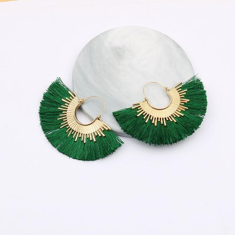 Boho Irregular Round Tassel Earrings Earrings - The Burner Shop