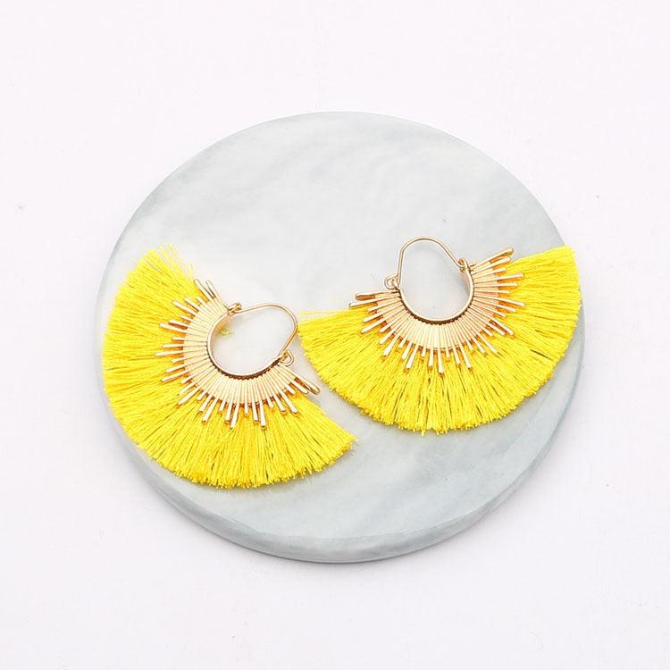 Boho Irregular Round Tassel Earrings Earrings - The Burner Shop