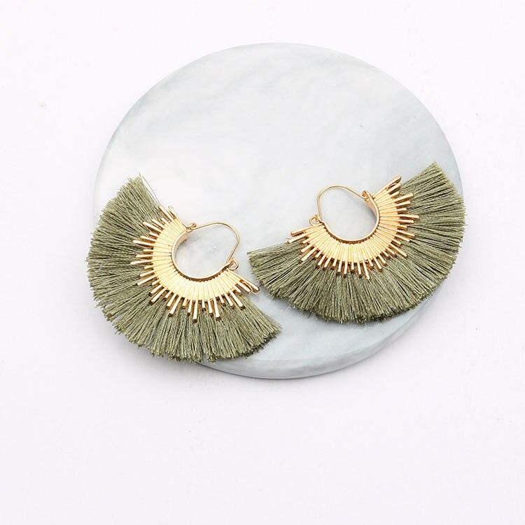 Boho Irregular Round Tassel Earrings Earrings - The Burner Shop