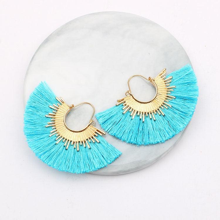 Boho Irregular Round Tassel Earrings Earrings - The Burner Shop