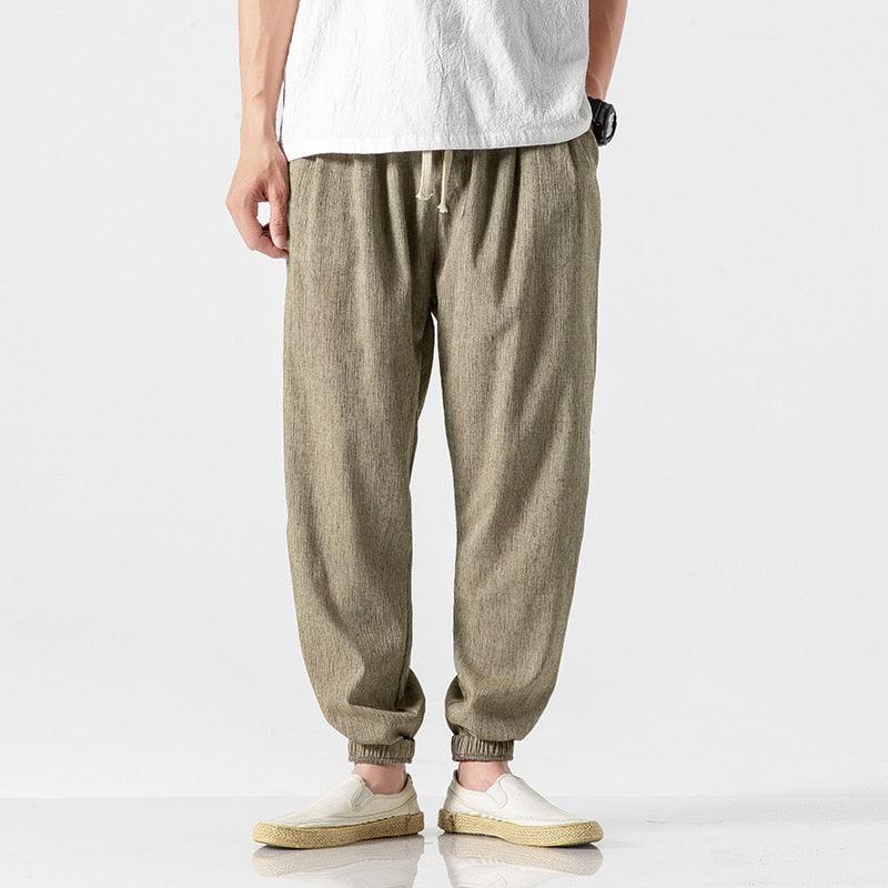 Boho Linen-Cotton Harem Pants Pants - The Burner Shop