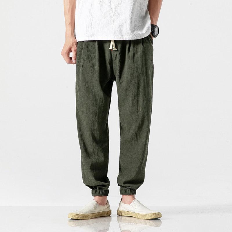 Boho Linen-Cotton Harem Pants Pants - The Burner Shop