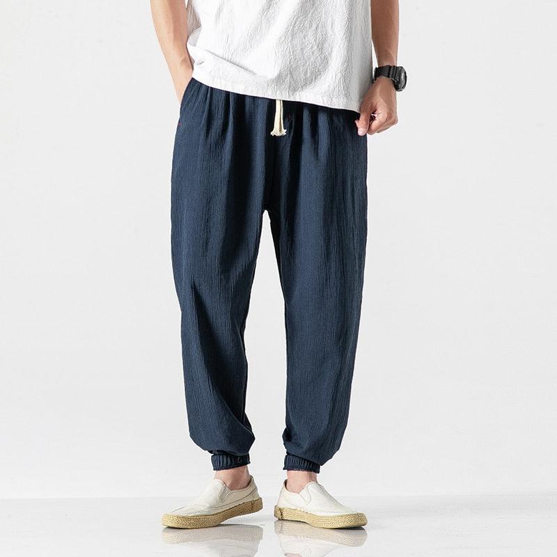 Boho Linen-Cotton Harem Pants Pants - The Burner Shop