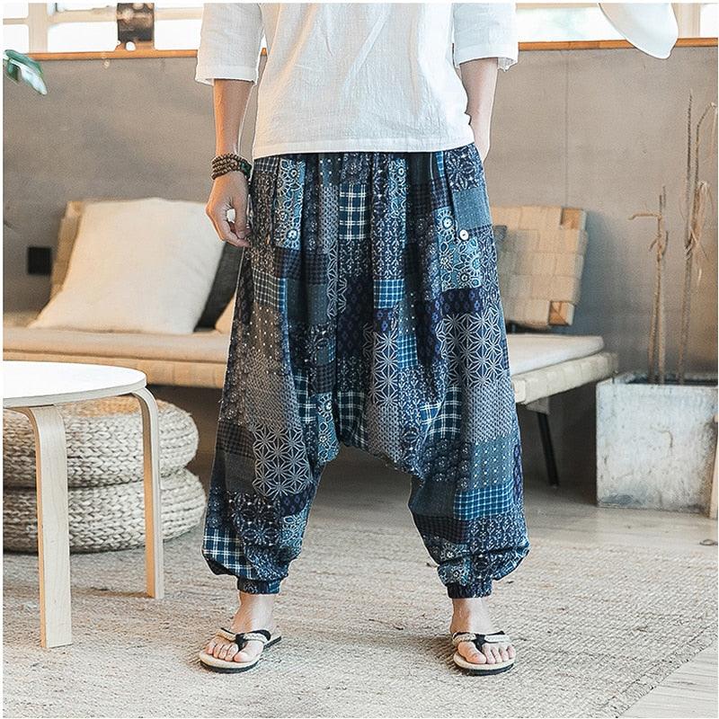 Boho Linen Harem Pants Pants - The Burner Shop