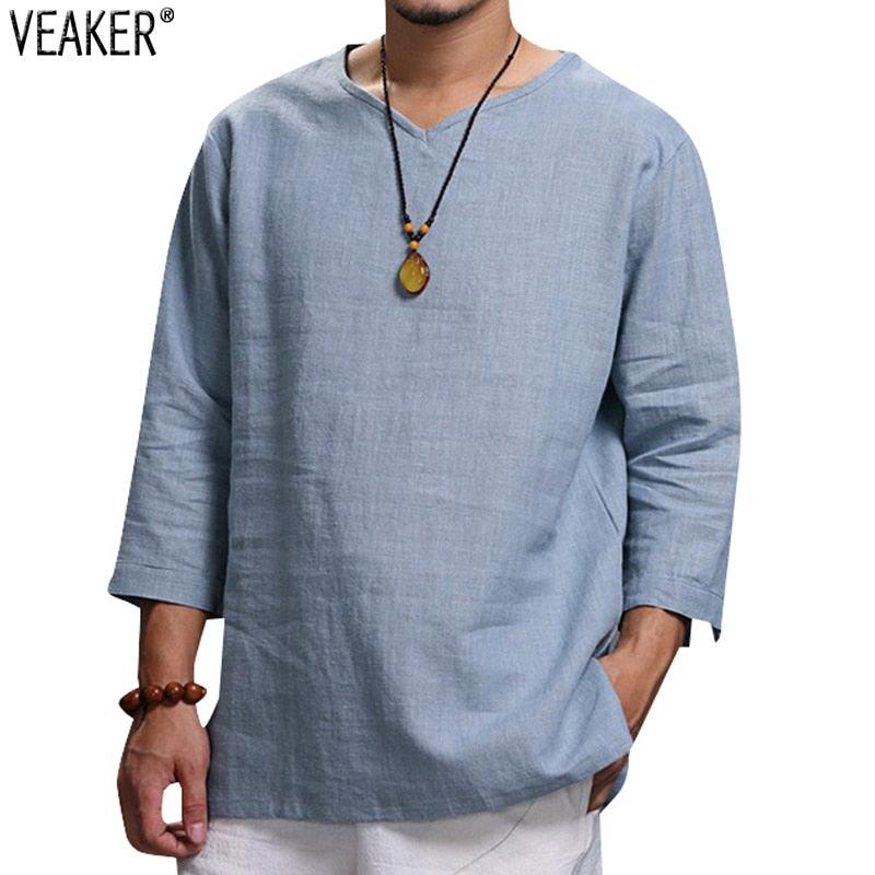 Boho Linen Shirt Shirts - The Burner Shop