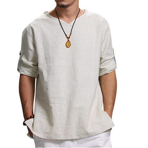 Boho Linen Shirt Shirts - The Burner Shop