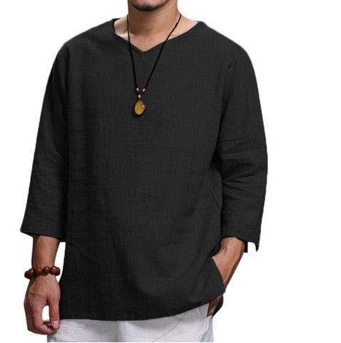 Boho Linen Shirt Shirts - The Burner Shop