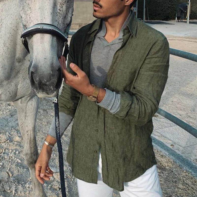 Boho Long Sleeve Linen Shirt Shirts - The Burner Shop