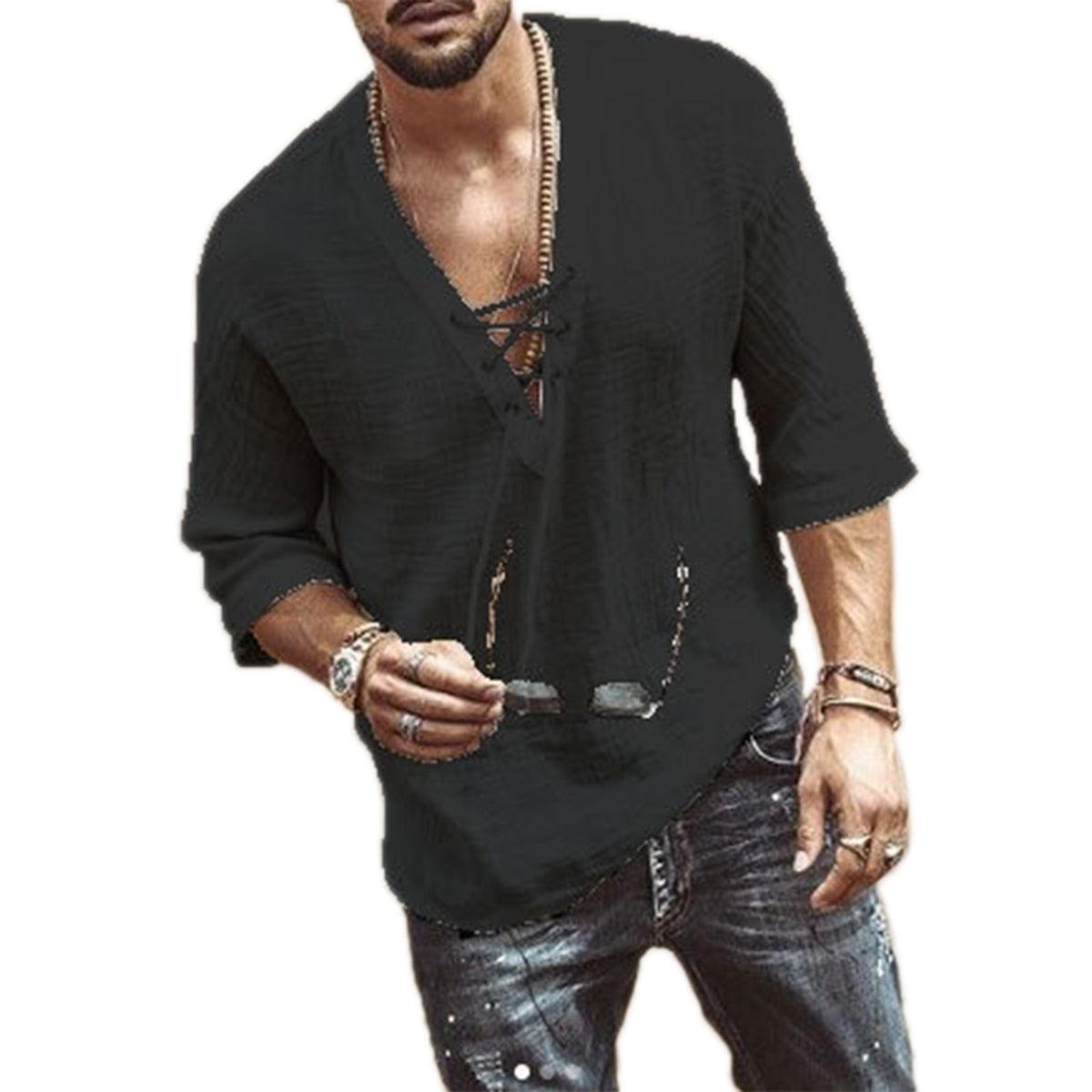 Boho Loose Linen Shirt Shirts - The Burner Shop