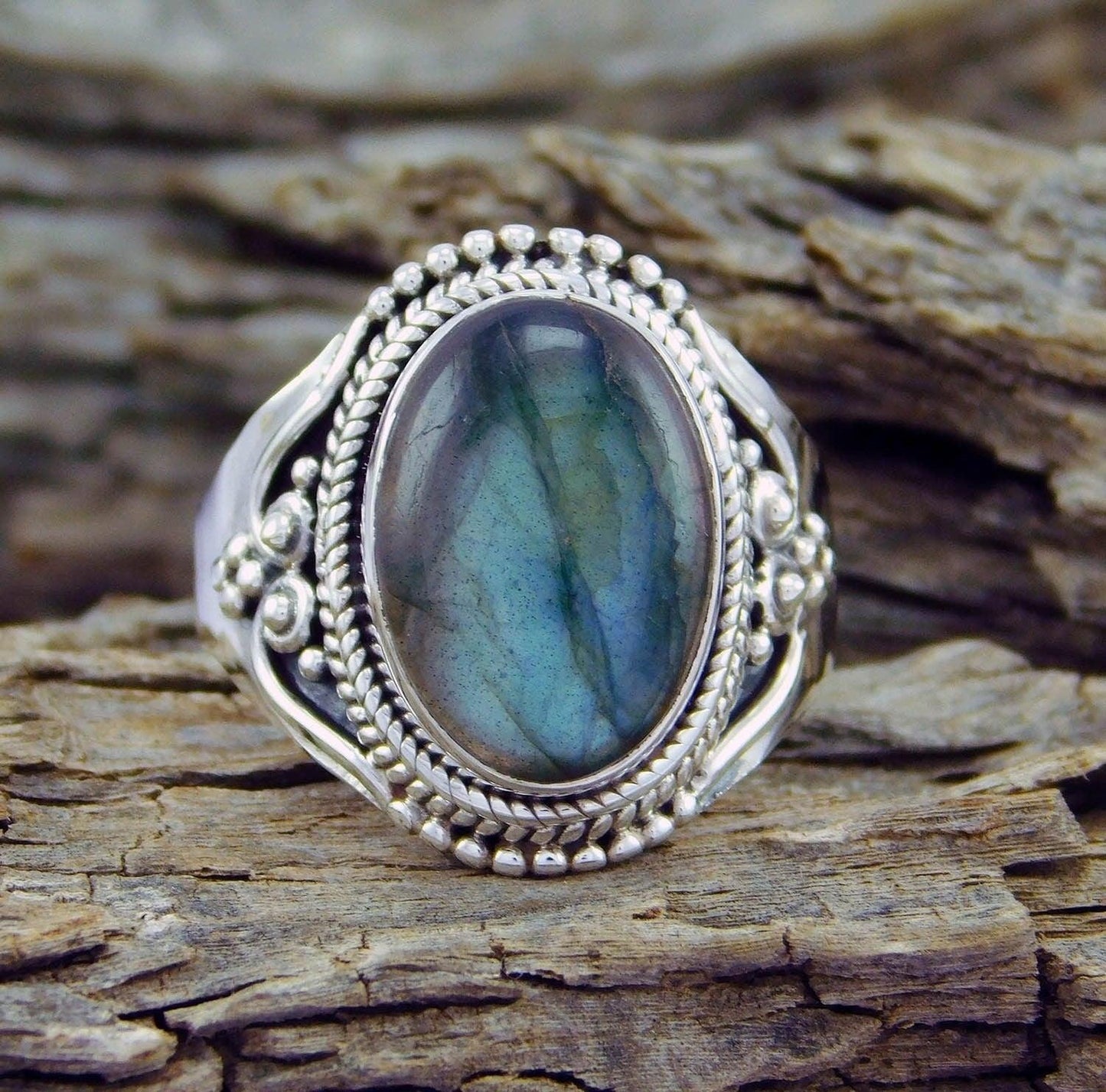 Boho Moonstone Healing Crystal Ring Rings - The Burner Shop
