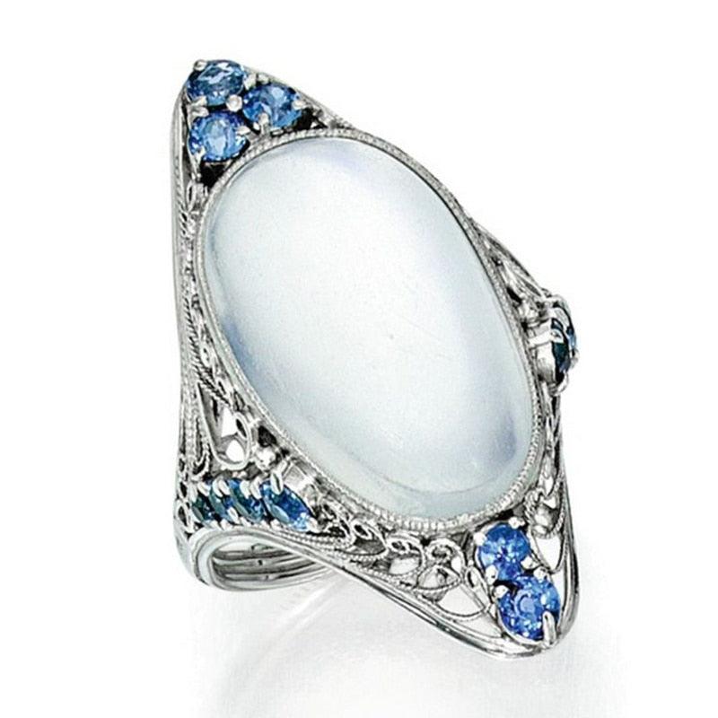 Boho Moonstone Healing Crystal Ring Rings - The Burner Shop