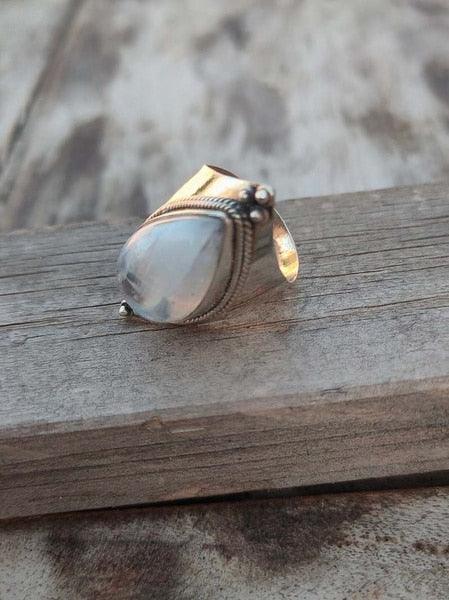 Boho Moonstone Healing Crystal Ring Rings - The Burner Shop