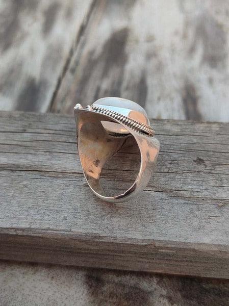 Boho Moonstone Healing Crystal Ring Rings - The Burner Shop