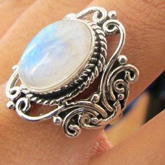 Boho Moonstone Healing Crystal Ring Rings - The Burner Shop