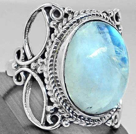 Boho Moonstone Healing Crystal Ring Rings - The Burner Shop