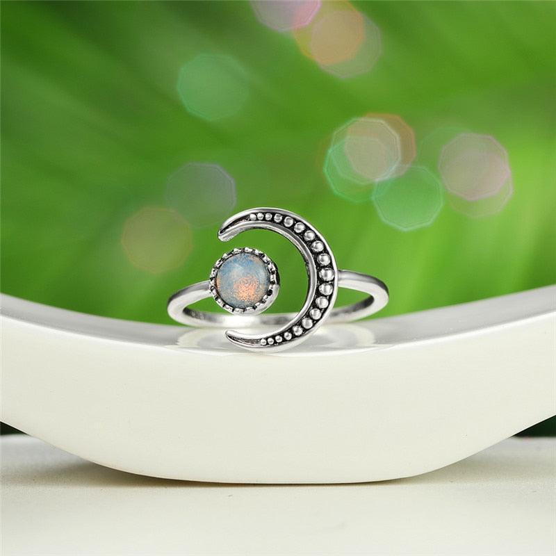 Boho Moonstone Vintage Ring rings - The Burner Shop