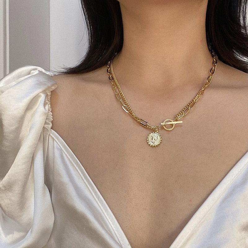 Boho Multi Layered Coin Pendant Necklaces Necklaces - The Burner Shop