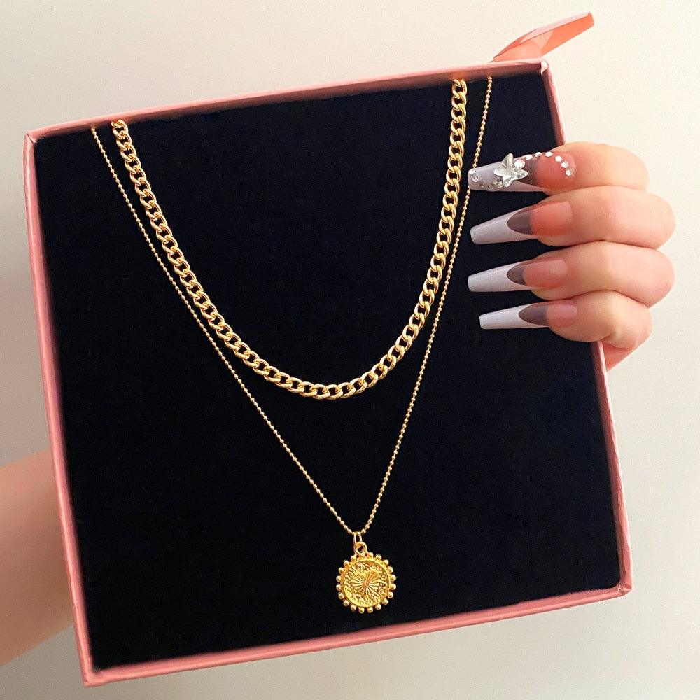 Boho Multi Layered Coin Pendant Necklaces Necklaces - The Burner Shop