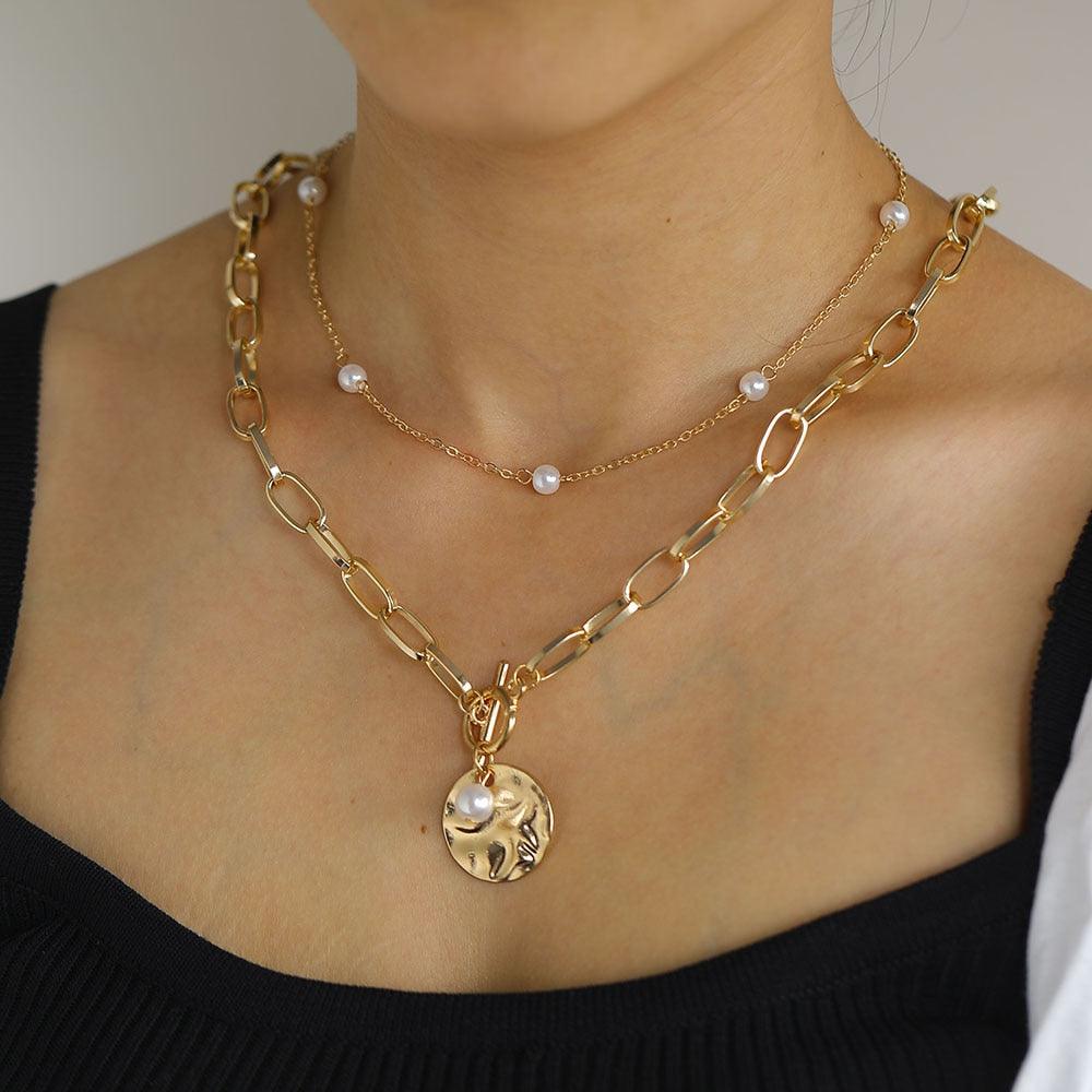 Boho Multi Layered Coin Pendant Necklaces Necklaces - The Burner Shop