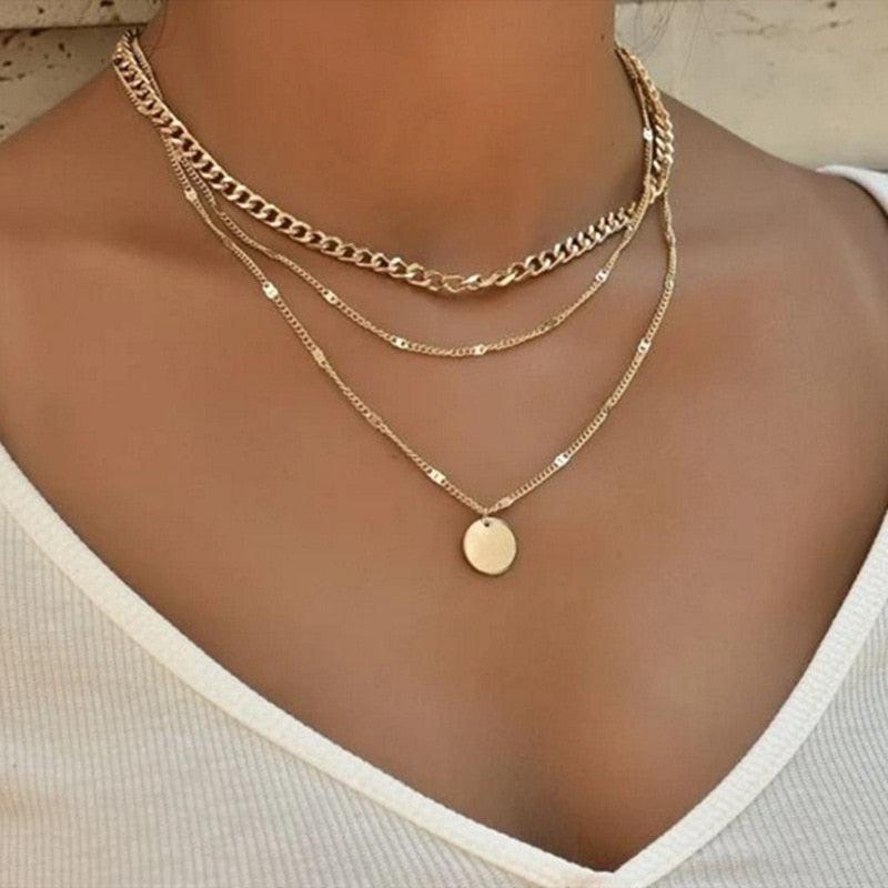 Boho Multi Layered Coin Pendant Necklaces Necklaces - The Burner Shop