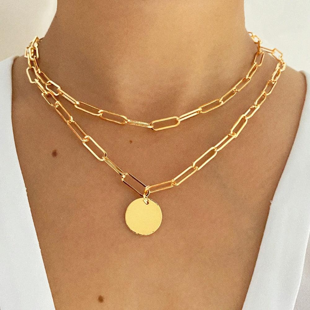 Boho Multi Layered Coin Pendant Necklaces Necklaces - The Burner Shop