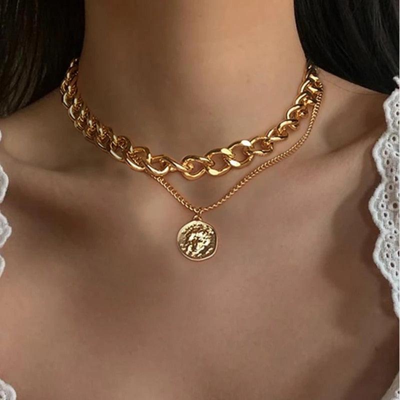 Boho Multi Layered Coin Pendant Necklaces Necklaces - The Burner Shop