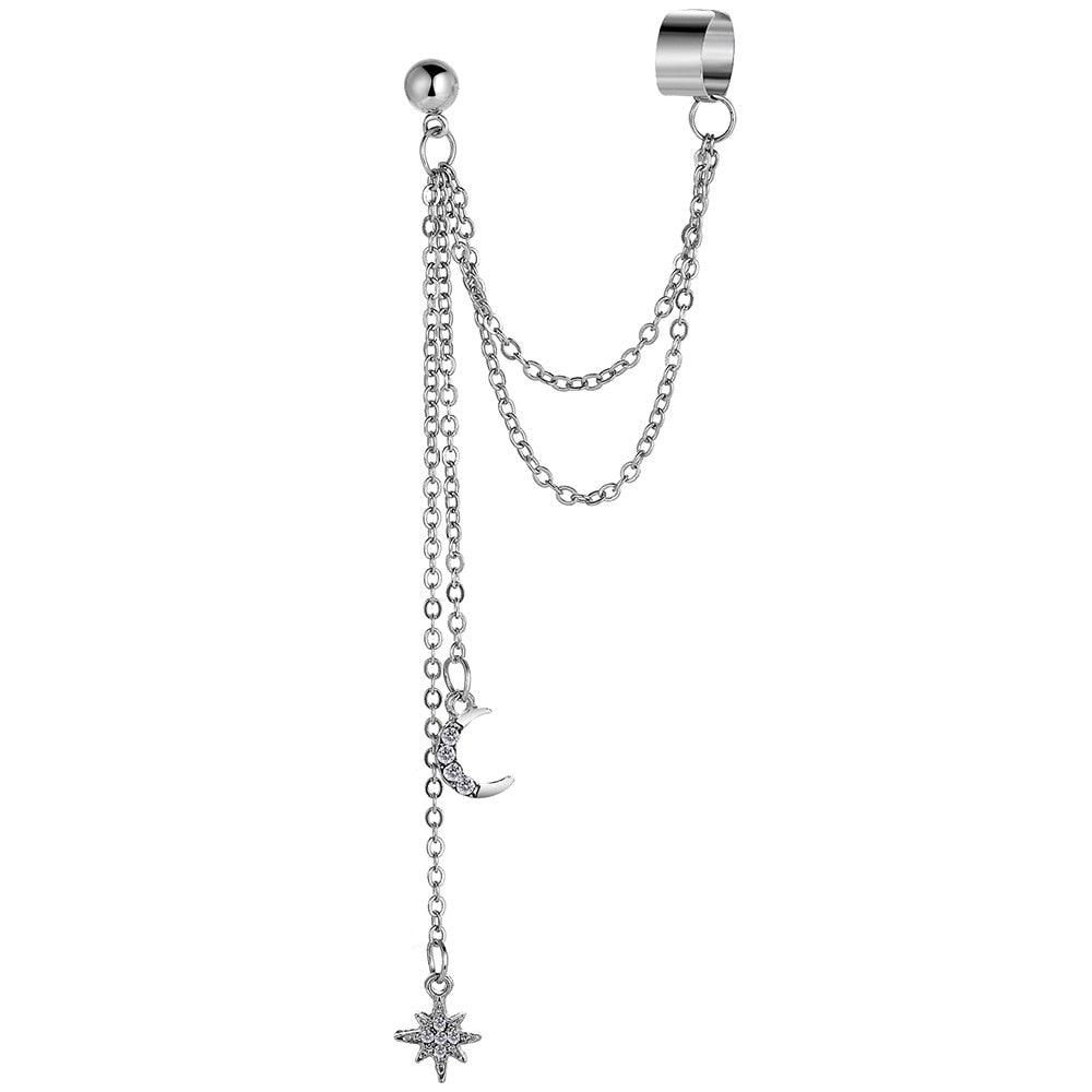 Boho Multilayer Long Tassel Ear Cuff Earrings - The Burner Shop