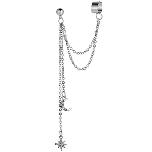 Boho Multilayer Long Tassel Ear Cuff Earrings - The Burner Shop