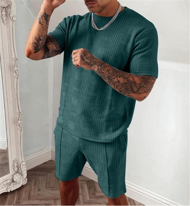 Boho Plaid Short Sleeved Shirt & Short Set Shirts - The Burner Shop