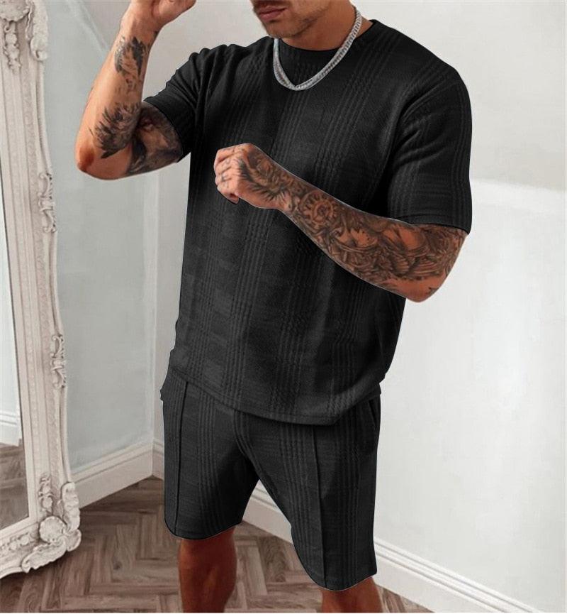 Boho Plaid Short Sleeved Shirt & Short Set Shirts - The Burner Shop