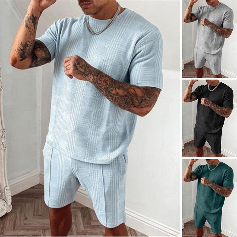 Boho Plaid Short Sleeved Shirt & Short Set Shirts - The Burner Shop