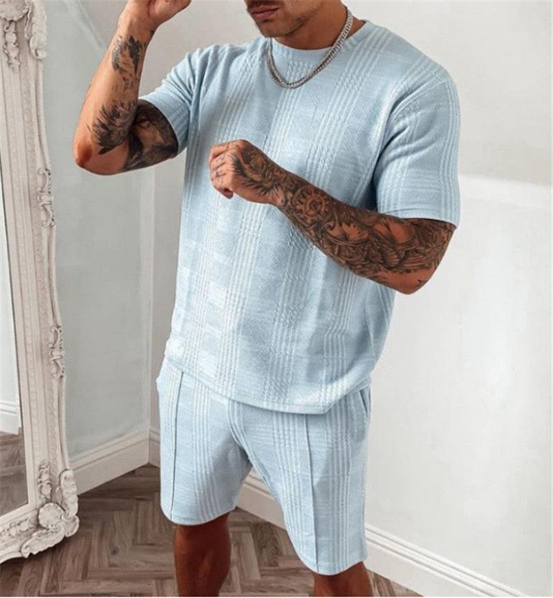 Boho Plaid Short Sleeved Shirt & Short Set Shirts - The Burner Shop