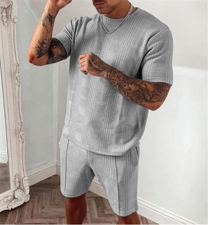 Boho Plaid Short Sleeved Shirt & Short Set Shirts - The Burner Shop