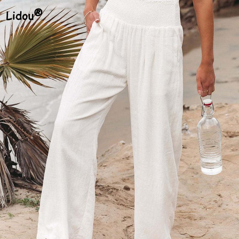 Boho Wide Leg Cotton Pants Pants - The Burner Shop