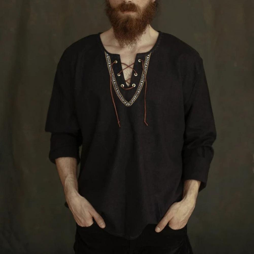 Casual Long Sleeve Shirt with Laces Shirts - The Burner Shop