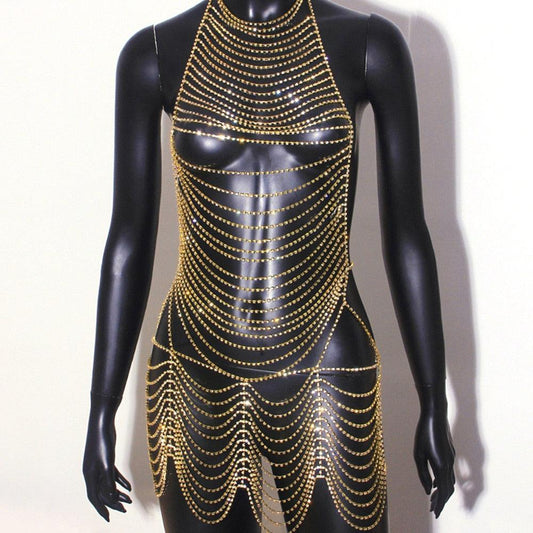 Chain Rhinestone Full Body Jewelry Body Jewelry - The Burner Shop