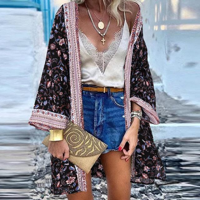 Chic Floral Kimono Kimonos - The Burner Shop